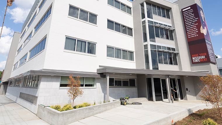 Exterior of Ann Kampeter Health Sciences Hall.